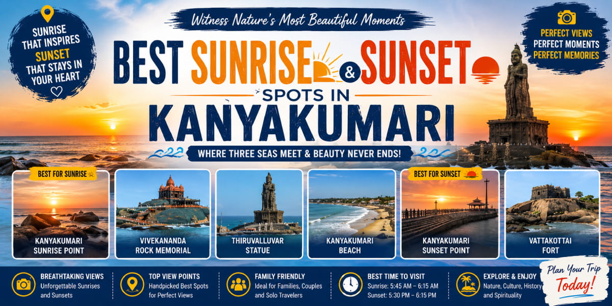 Best Sunrise and Sunset Spots in Kanyakumari