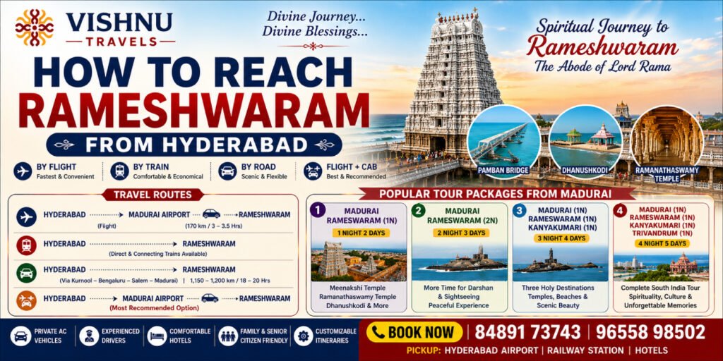 How to reach Rameshwaram from Hyderabad