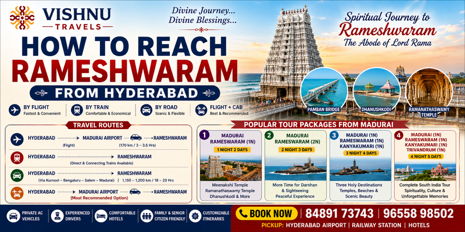 How to reach Rameshwaram from Hyderabad
