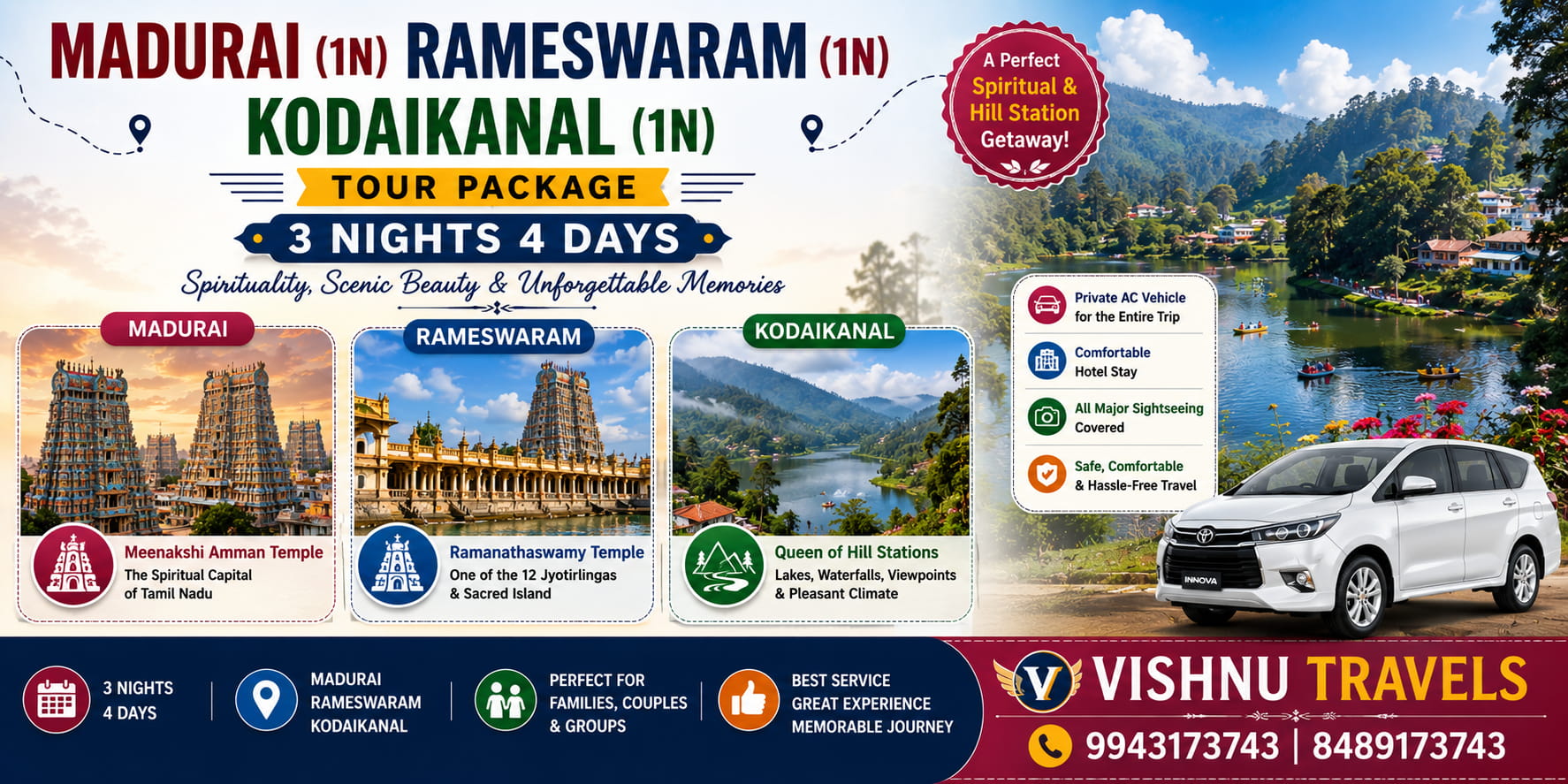 Madurai Rameswaram Kodaikanal Tour Packages