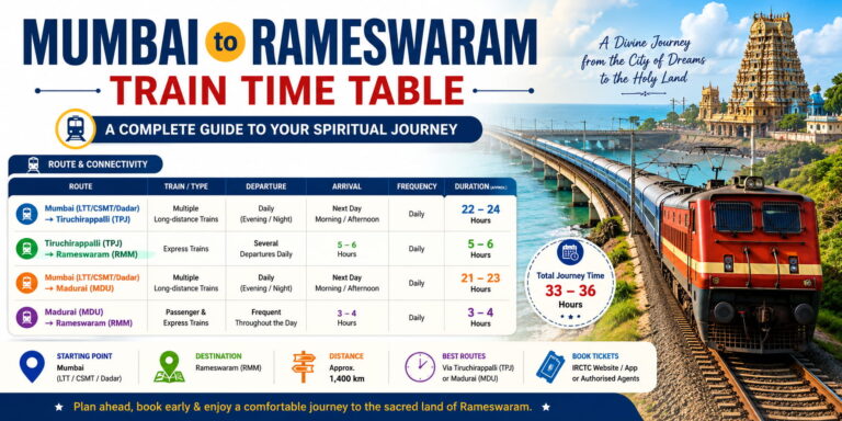 Mumbai to Rameswaram Train Time Table