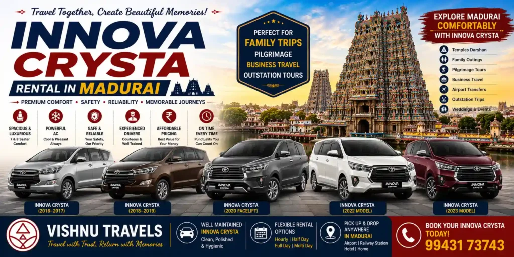 Innova Crysta Rental in Madurai