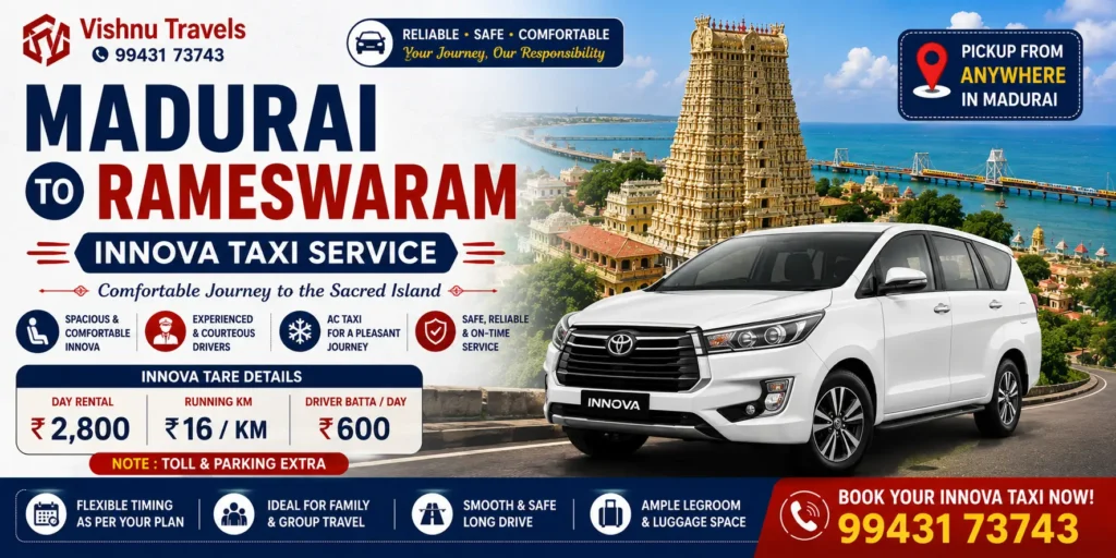 Madurai to Rameswaram Innova Taxi