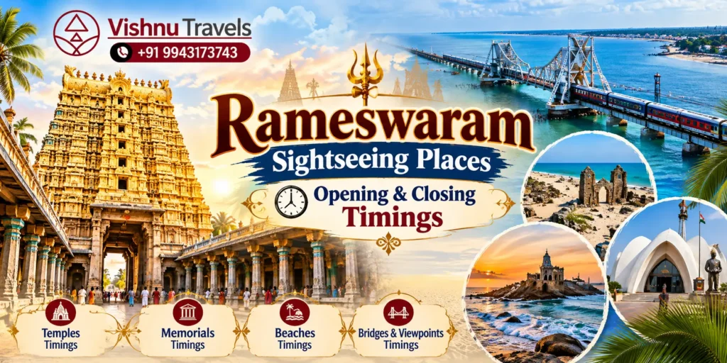 Rameswaram Sightseeing Places Opening and Closing Timings