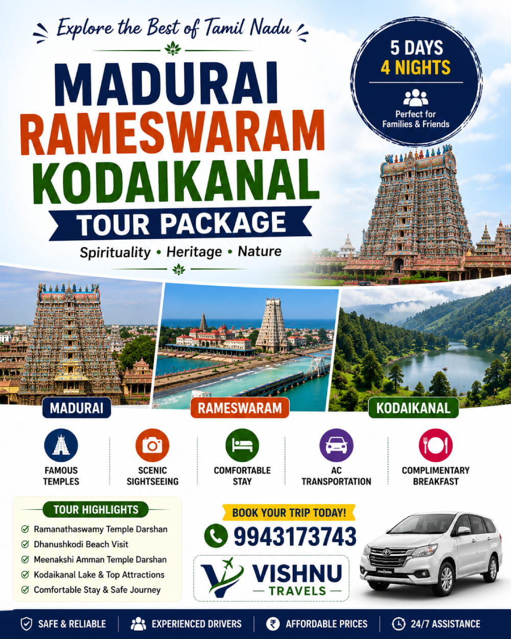 Madurai Rameshwaram Kodaikanal Trip